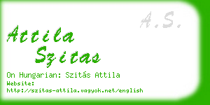 attila szitas business card